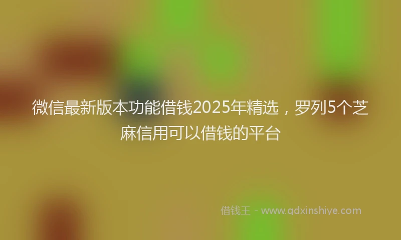 微信最新版本功能借钱2025年精选，罗列5个芝麻信用可以借钱的平台