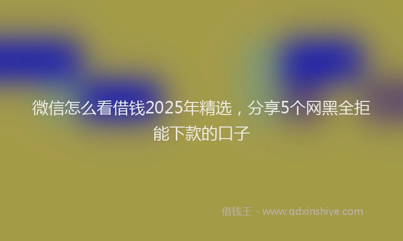 微信怎么看借钱2025年精选，分享5个网黑全拒能下款的口子
