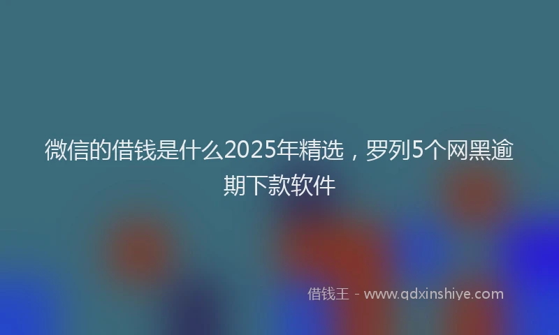 微信的借钱是什么2025年精选，罗列5个网黑逾期下款软件
