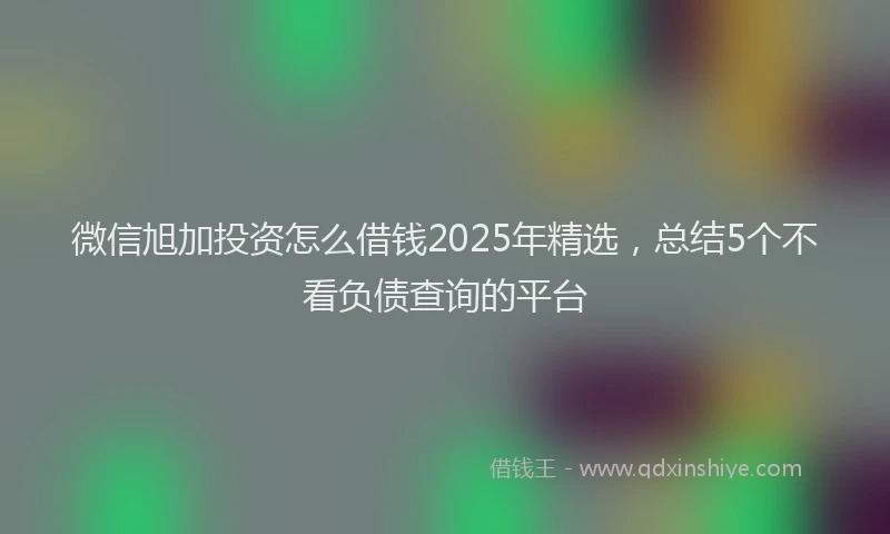 微信旭加投资怎么借钱2025年精选，总结5个不看负债查询的平台