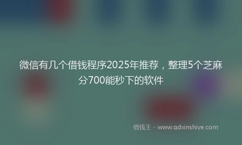 微信有几个借钱程序2025年推荐，整理5个芝麻分700能秒下的软件