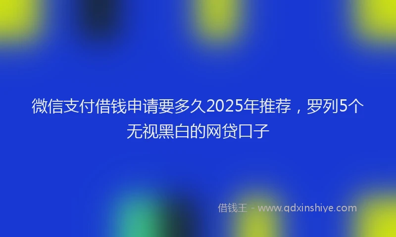 微信支付借钱申请要多久2025年推荐，罗列5个无视黑白的网贷口子