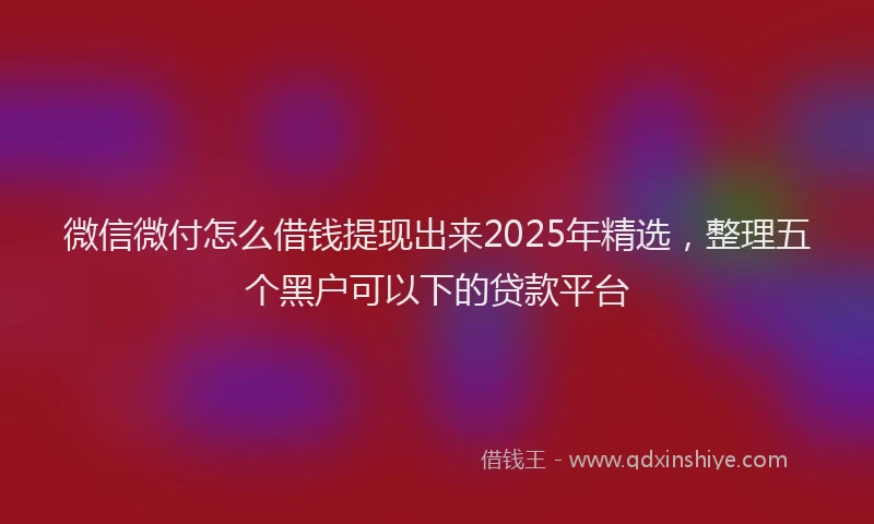 微信微付怎么借钱提现出来2025年精选，整理五个黑户可以下的贷款平台