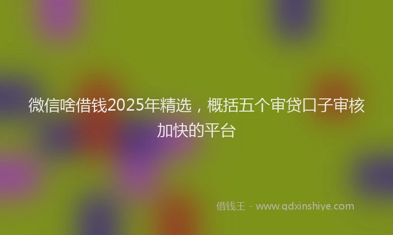 微信啥借钱2025年精选，概括五个审贷口子审核加快的平台