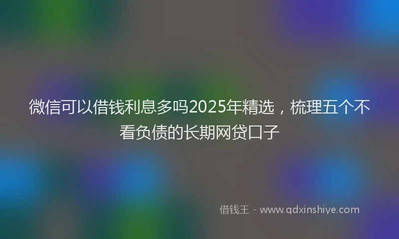 微信可以借钱利息多吗2025年精选，梳理五个不看负债的长期网贷口子