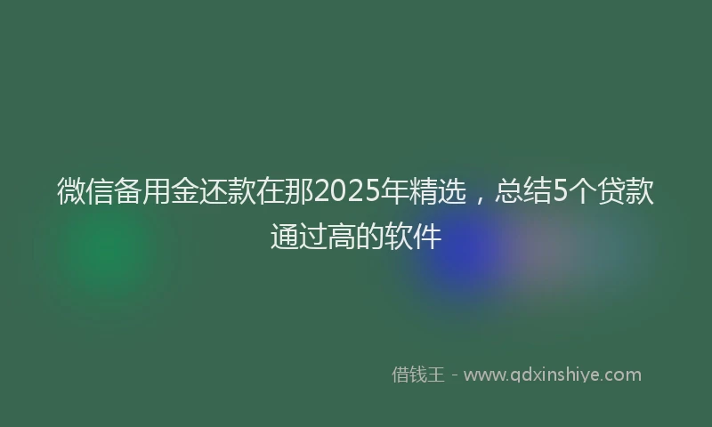 微信备用金还款在那2025年精选，总结5个贷款通过高的软件