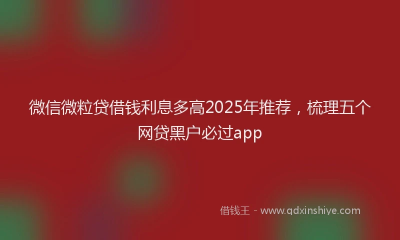 微信微粒贷借钱利息多高2025年推荐，梳理五个网贷黑户必过app