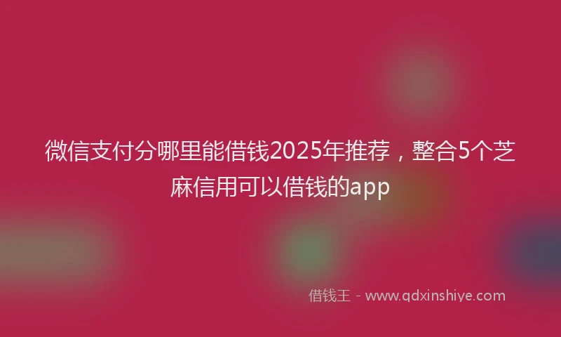 微信支付分哪里能借钱2025年推荐，整合5个芝麻信用可以借钱的app