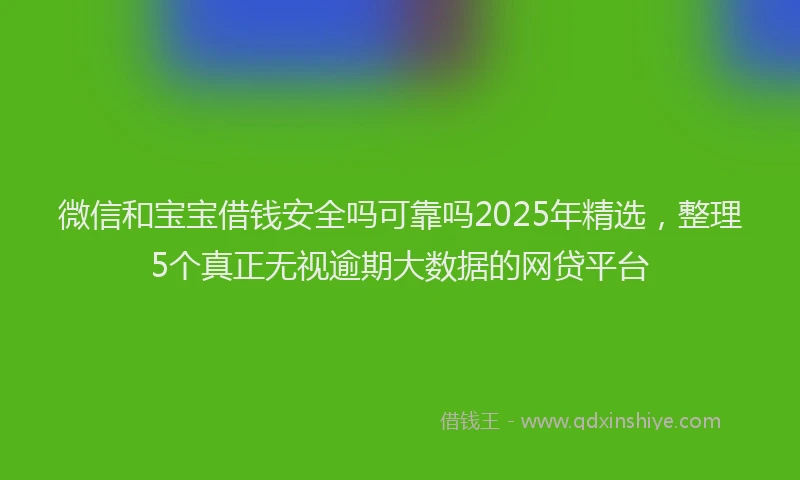 微信和宝宝借钱安全吗可靠吗2025年精选，整理5个真正无视逾期大数据的网贷平台