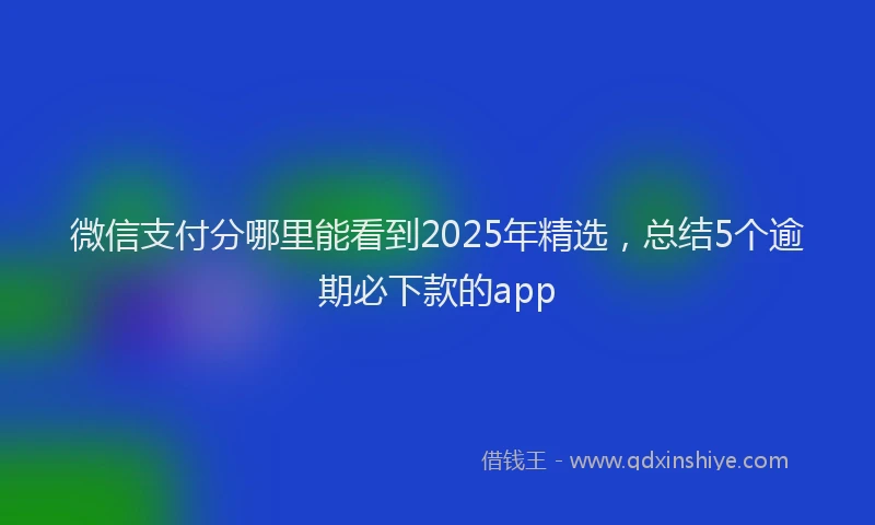 微信支付分哪里能看到2025年精选，总结5个逾期必下款的app