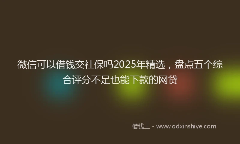 微信可以借钱交社保吗2025年精选，盘点五个综合评分不足也能下款的网贷