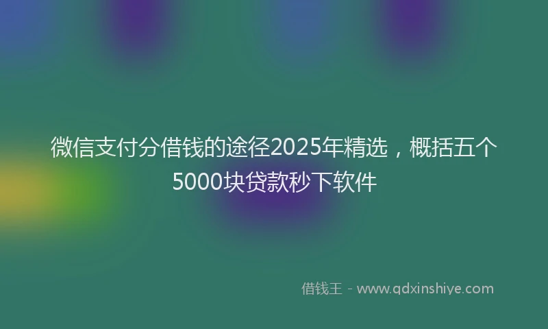 微信支付分借钱的途径2025年精选，概括五个5000块贷款秒下软件