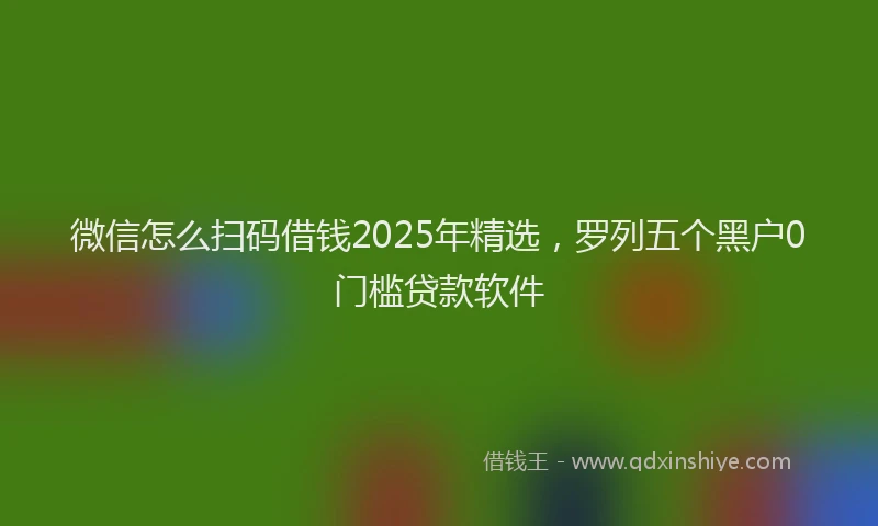 微信怎么扫码借钱2025年精选，罗列五个黑户0门槛贷款软件