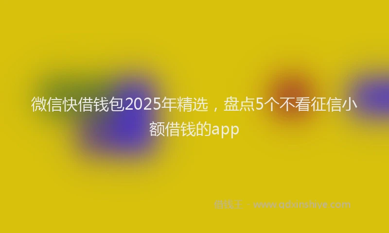 微信快借钱包2025年精选，盘点5个不看征信小额借钱的app