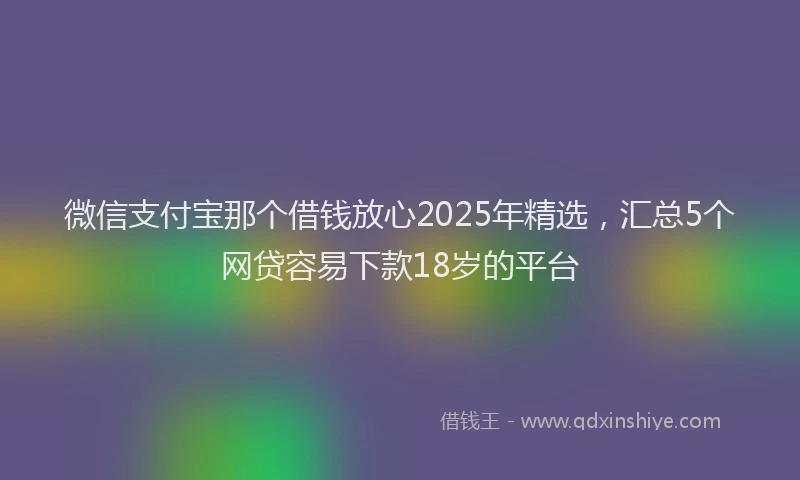 微信支付宝那个借钱放心2025年精选，汇总5个网贷容易下款18岁的平台