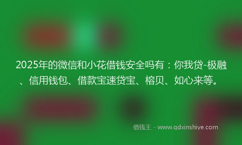 2025年的微信和小花借钱安全吗有：你我贷-极融、信用钱包、借款宝速贷宝、榕贝、如心来等。