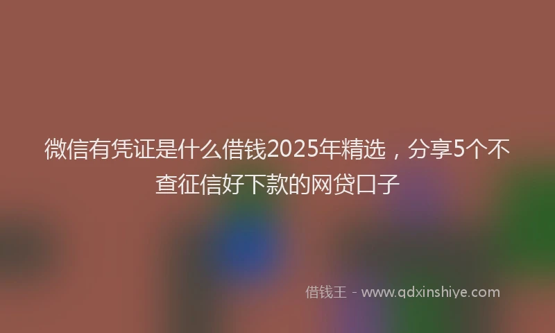 微信有凭证是什么借钱2025年精选，分享5个不查征信好下款的网贷口子