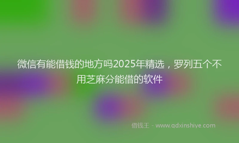 微信有能借钱的地方吗2025年精选，罗列五个不用芝麻分能借的软件