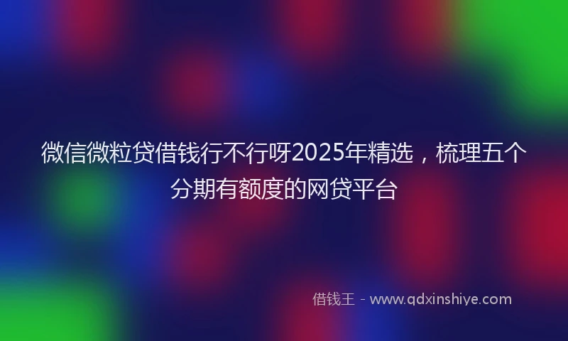 微信微粒贷借钱行不行呀2025年精选，梳理五个分期有额度的网贷平台