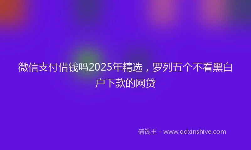 微信支付借钱吗2025年精选，罗列五个不看黑白户下款的网贷