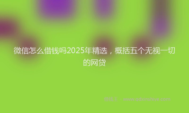 微信怎么借钱吗2025年精选，概括五个无视一切的网贷
