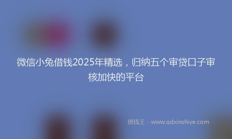微信小兔借钱2025年精选，归纳五个审贷口子审核加快的平台