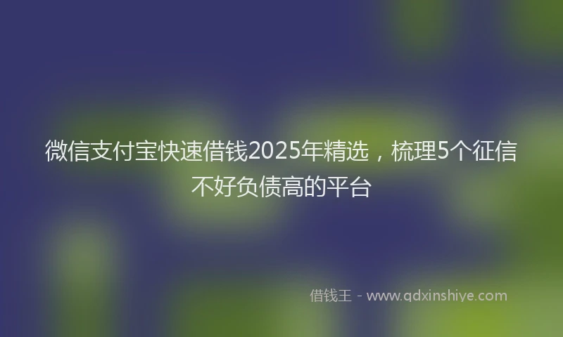 微信支付宝快速借钱2025年精选，梳理5个征信不好负债高的平台