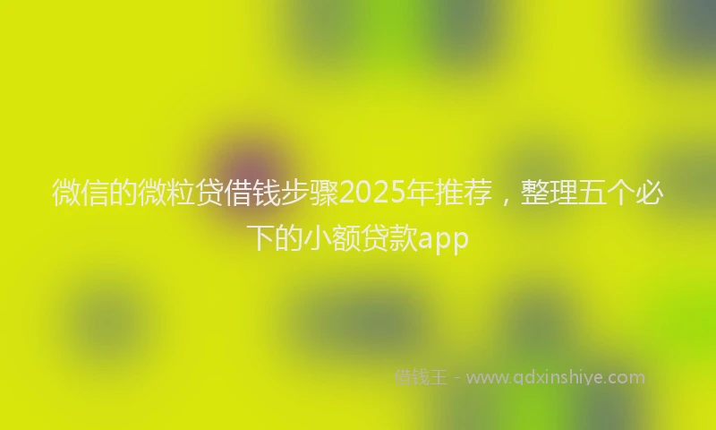 微信的微粒贷借钱步骤2025年推荐，整理五个必下的小额贷款app