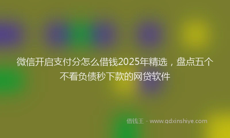 微信开启支付分怎么借钱2025年精选，盘点五个不看负债秒下款的网贷软件