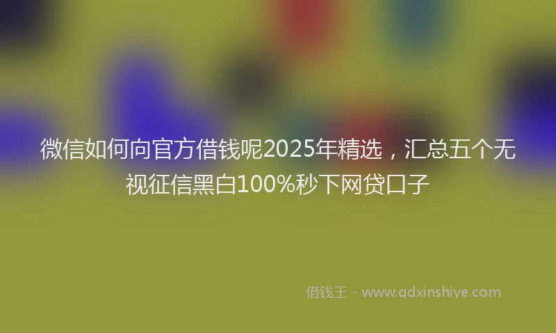 微信如何向官方借钱呢2025年精选，汇总五个无视征信黑白100%秒下网贷口子