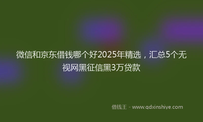 微信和京东借钱哪个好2025年精选，汇总5个无视网黑征信黑3万贷款