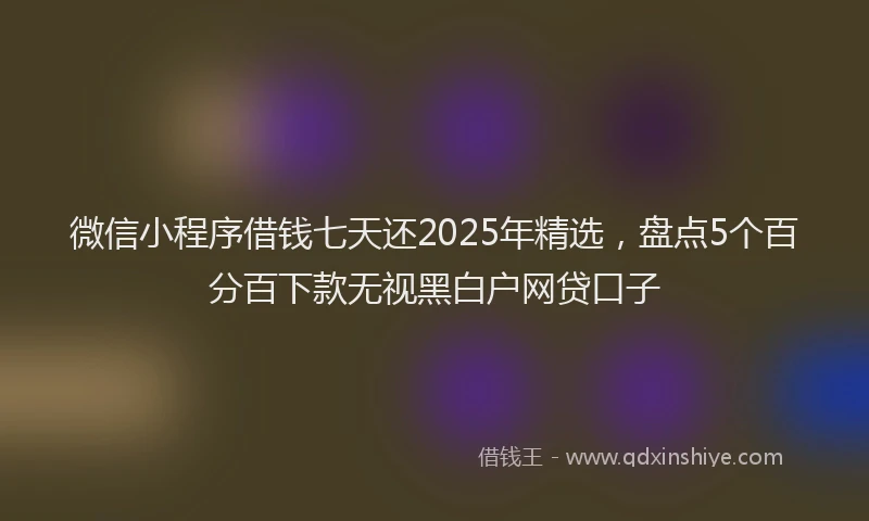 微信小程序借钱七天还2025年精选，盘点5个百分百下款无视黑白户网贷口子