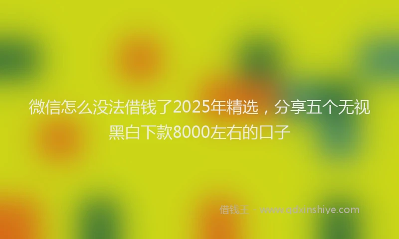 微信怎么没法借钱了2025年精选，分享五个无视黑白下款8000左右的口子