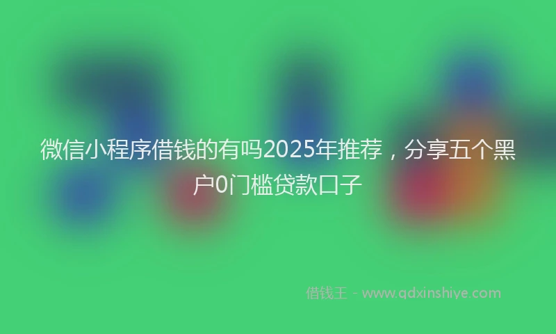 微信小程序借钱的有吗2025年推荐，分享五个黑户0门槛贷款口子