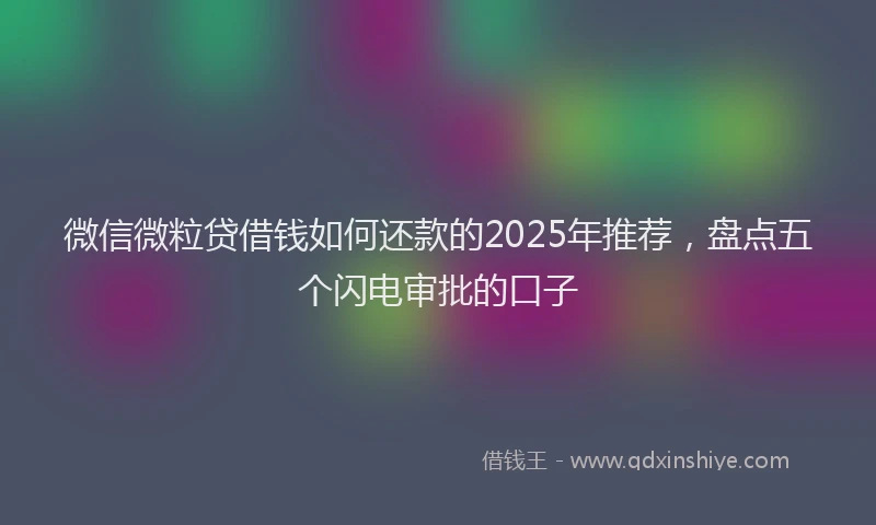 微信微粒贷借钱如何还款的2025年推荐，盘点五个闪电审批的口子