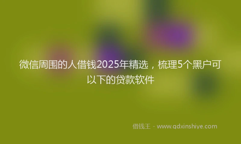 微信周围的人借钱2025年精选，梳理5个黑户可以下的贷款软件
