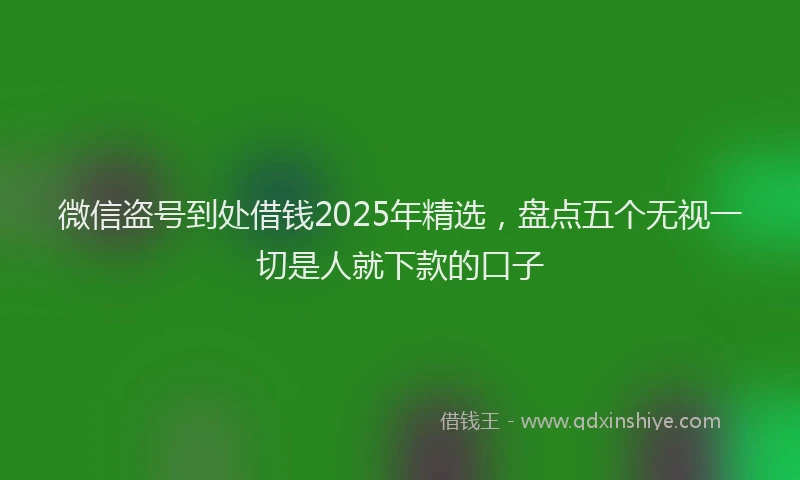 微信盗号到处借钱2025年精选，盘点五个无视一切是人就下款的口子