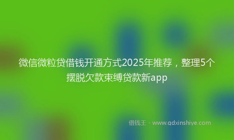 微信微粒贷借钱开通方式2025年推荐，整理5个摆脱欠款束缚贷款新app