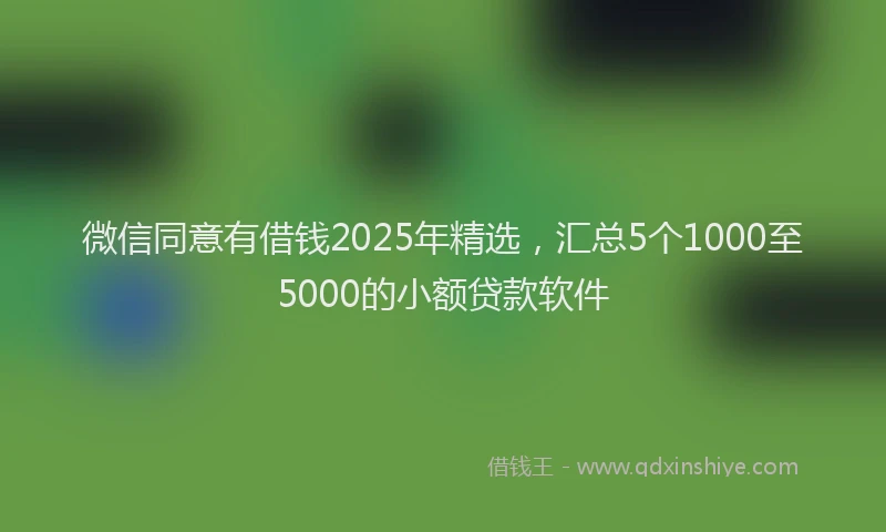 微信同意有借钱2025年精选，汇总5个1000至5000的小额贷款软件