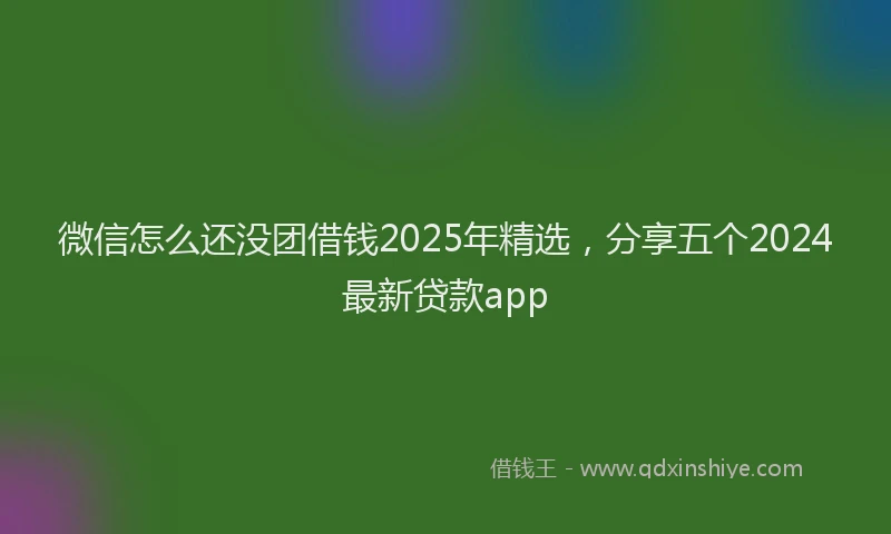 微信怎么还没团借钱2025年精选，分享五个2024最新贷款app
