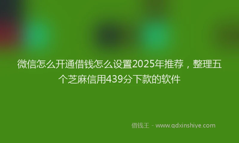 微信怎么开通借钱怎么设置2025年推荐，整理五个芝麻信用439分下款的软件