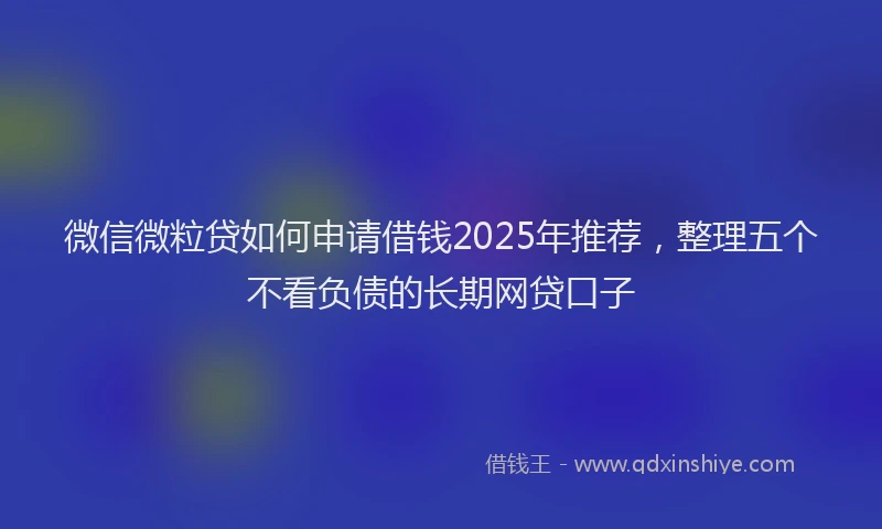 微信微粒贷如何申请借钱2025年推荐，整理五个不看负债的长期网贷口子