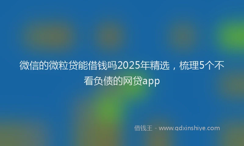 微信的微粒贷能借钱吗2025年精选，梳理5个不看负债的网贷app