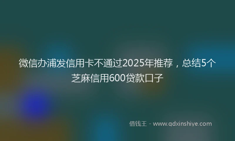 微信办浦发信用卡不通过2025年推荐，总结5个芝麻信用600贷款口子