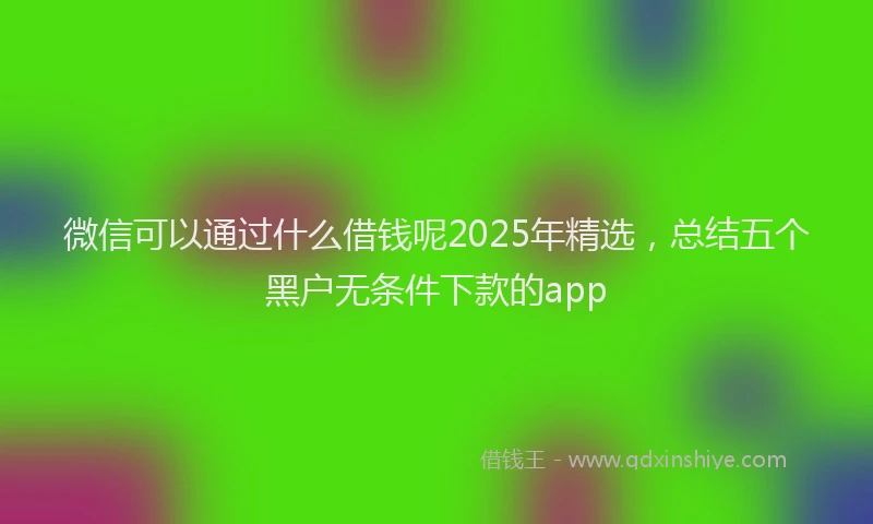 微信可以通过什么借钱呢2025年精选，总结五个黑户无条件下款的app