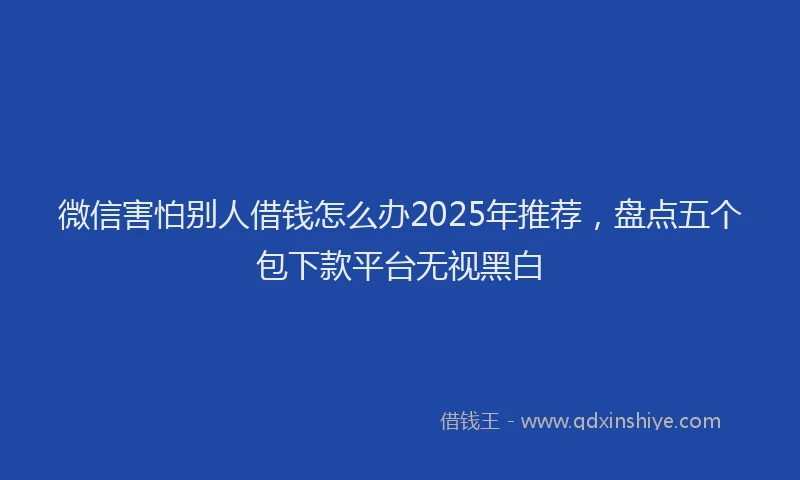 微信害怕别人借钱怎么办2025年推荐，盘点五个包下款平台无视黑白