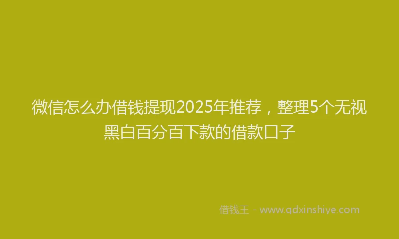 微信怎么办借钱提现2025年推荐，整理5个无视黑白百分百下款的借款口子