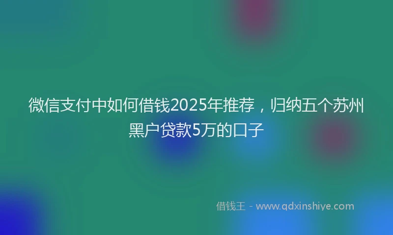 微信支付中如何借钱2025年推荐，归纳五个苏州黑户贷款5万的口子