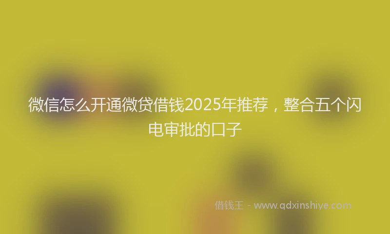 微信怎么开通微贷借钱2025年推荐，整合五个闪电审批的口子