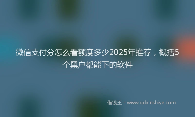 微信支付分怎么看额度多少2025年推荐，概括5个黑户都能下的软件